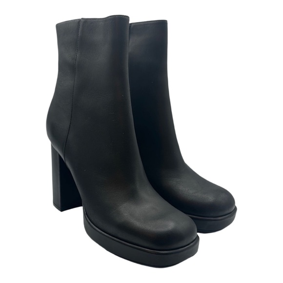 Jeffrey Campbell Sz 10 Sami Black Chunky Heel Ankle Platform‎ Booties NEW